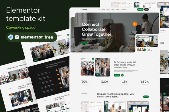 Download Brixspace – Coworking Space Elementor Template Kit