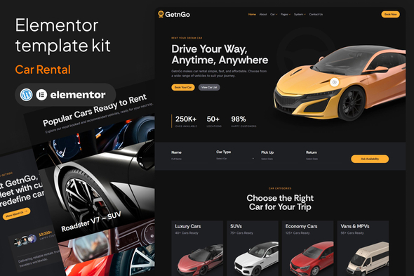 Télécharger GetnGo – Car Rental Elementor Template Kit