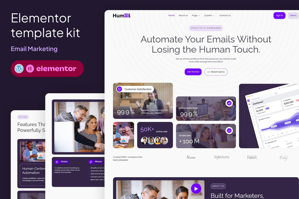Download Humail – Email Marketing Elementor Template Kit