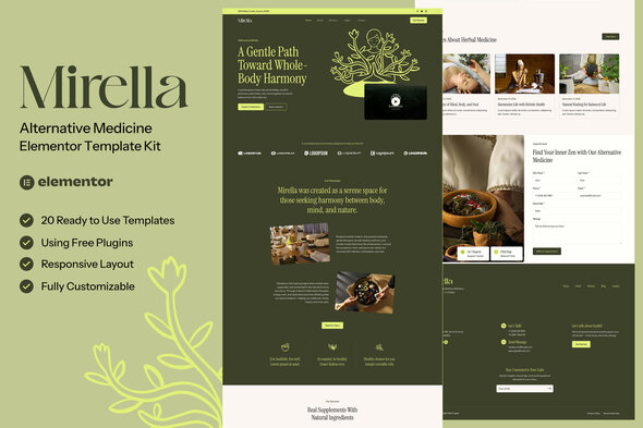 Download Mirella – Alternative Medicine Elementor Template Kit