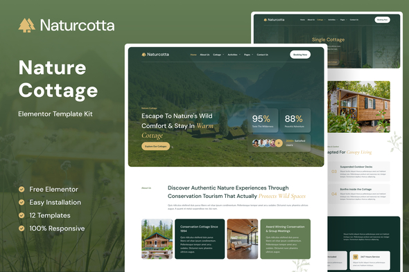 Télécharger Naturcotta – Nature Cottage Elementor Template Kit