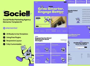 Download Sociell – Social Media Marketing Agency Elementor Template Kit