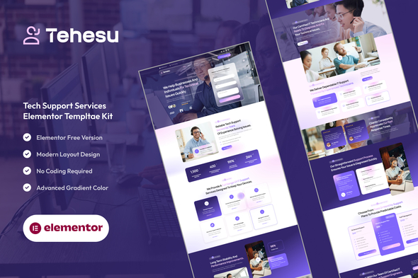 Download Tehesu – Tech Support Services Elementor Template Kit