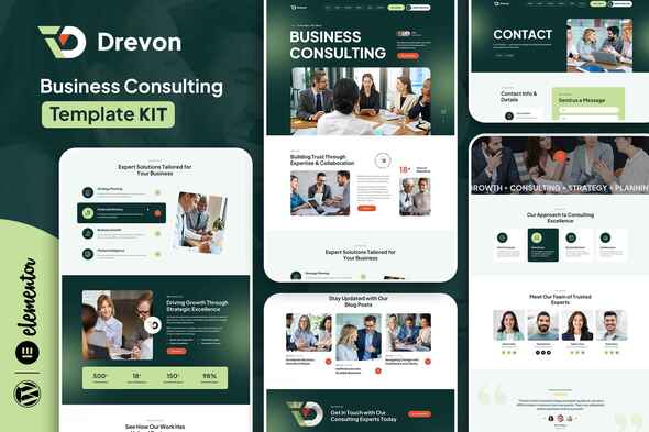 Download Drevon – Business Consulting Elementor Template Kit