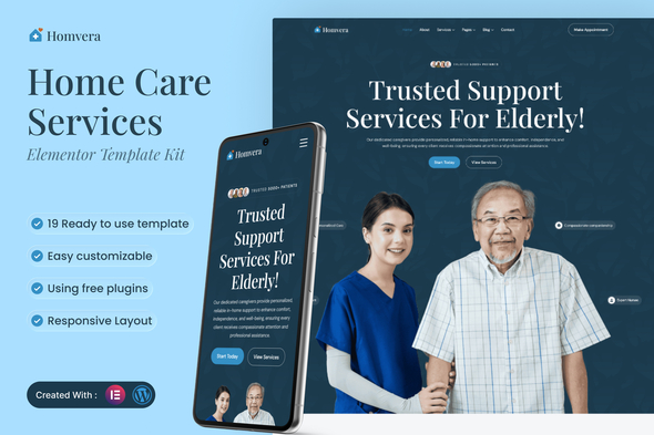 Download Homvera – Home Care Services Elementor Template Kit