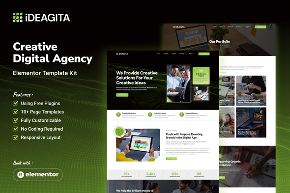 Download Ideagita – Creative Digital Agency Elementor Template Kit