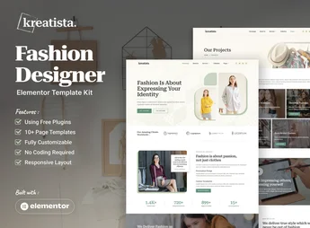 Download Kreatista – Fashion Designer Elementor Template Kit