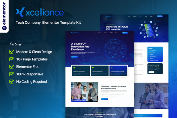 Download Xcelliance – Tech Company Elementor Template Kit