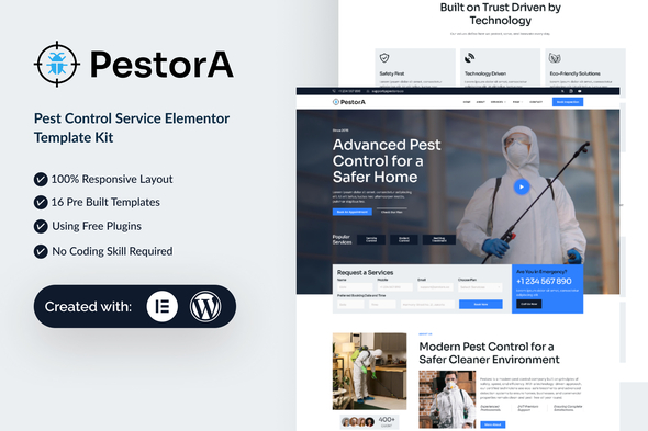 Download Pestora – Pest Control Services Elementor Template Kit