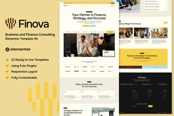 Télécharger Finova – Business and Finance Consulting Elementor Template Kit