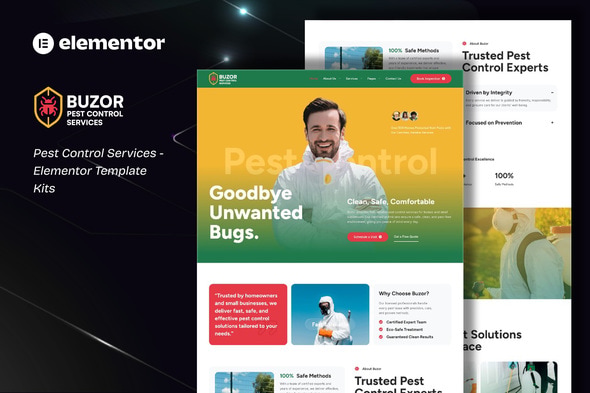 Download Buzor – Pest Control Services Elementor Template Kit