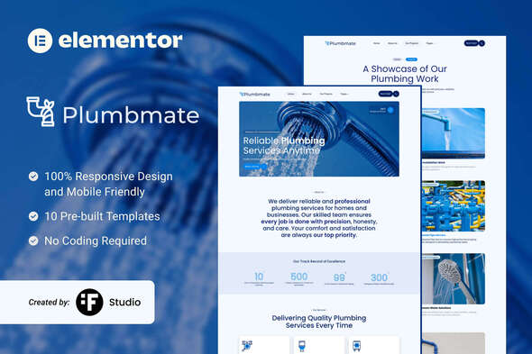 Télécharger Plumbmate – Plumbing Services Elementor Template Kit