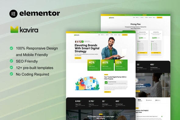 Télécharger Kavira – Digital Marketing Agency Elementor Pro Template Kit