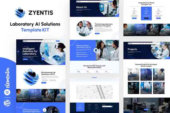 Download Zyentis – Laboratory AI Solutions Elementor Template Kit