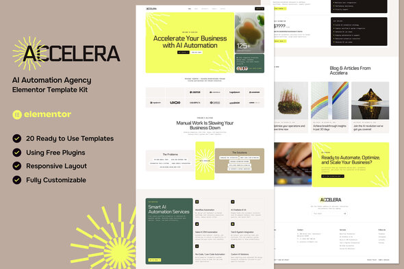 Download Accelera – AI Automation Agency Elementor Template Kit