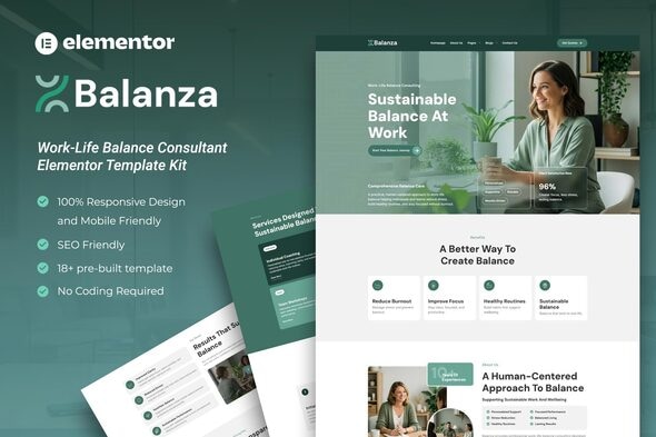 Télécharger Balanza – Work-Life Balance Consultant Elementor Template Kit