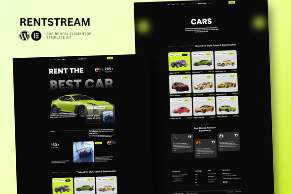 Download RentStream – Car Rental Elementor Template Kit