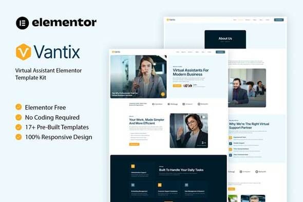 Télécharger Vantix – Virtual Assistant Elementor Template Kit