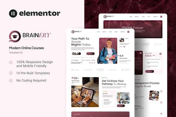 Download Brainery – School Online Courses Elementor Template Kit