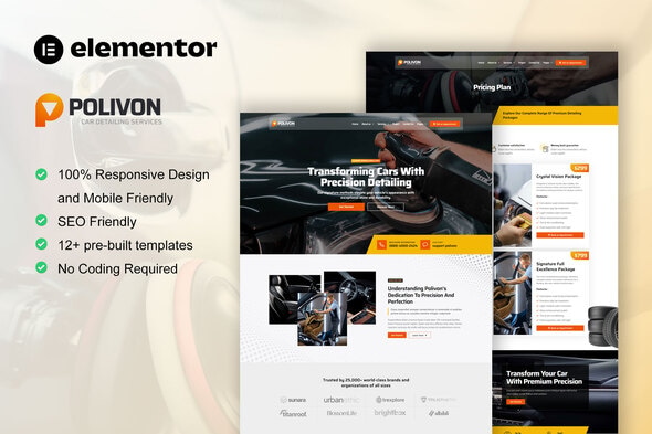 Download Polivon – Car Body Repair Shop Elementor Pro Template Kit