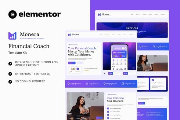 Télécharger Monera – Financial Coach Elementor Template Kit