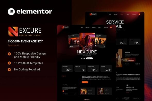 Download Nexcure – Modern Event Agency Elementor Template Kit