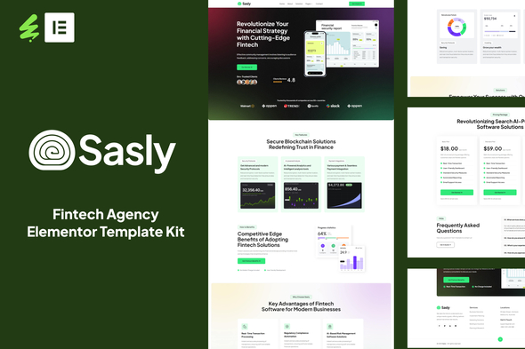 Download Sasly – Fintech Agency Elementor Template Kit