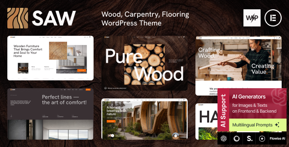 Télécharger Saw – Wood, Carpentry, Flooring WordPress Theme