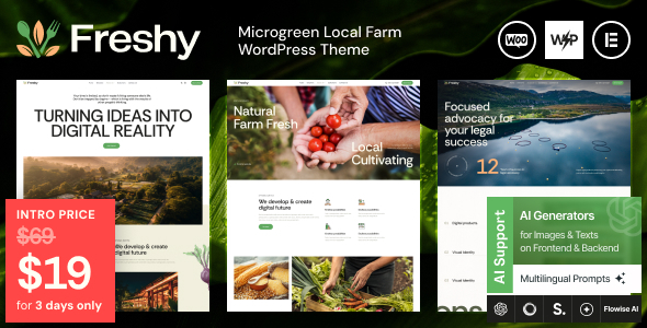 Download Freshy – Microgreen Local Farm WordPress Theme