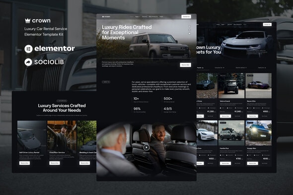 Télécharger Crown – Luxury Car Rental Service Elementor Template Kit