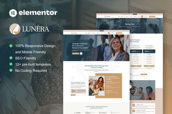 Télécharger Lunera – Feminine Business Coaching Elementor Pro Template Kit