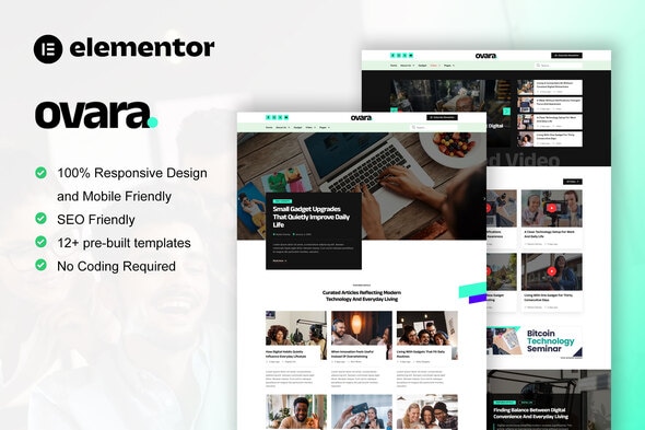 Download Ovara – Modern Blog Elementor Pro Template Kit