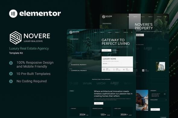 Télécharger Novere – Luxury Real Estate Agency Elementor Template Kit