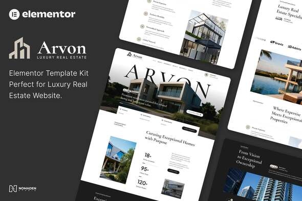Télécharger ARVON – Luxury Real Estate Elementor Template Kit