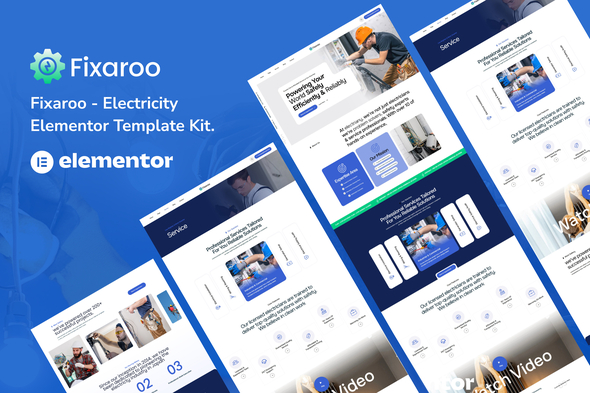 Télécharger Fixaroo – Electricity Services Elementor Template Kit