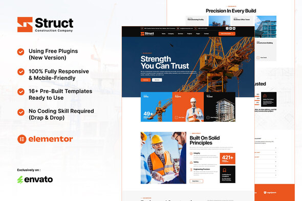 Télécharger Struct – Construction Elementor Template Kit