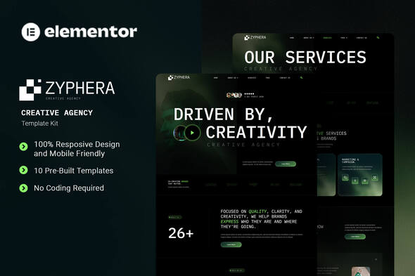 Download Zyphera – Creative Agency Elementor Template Kit