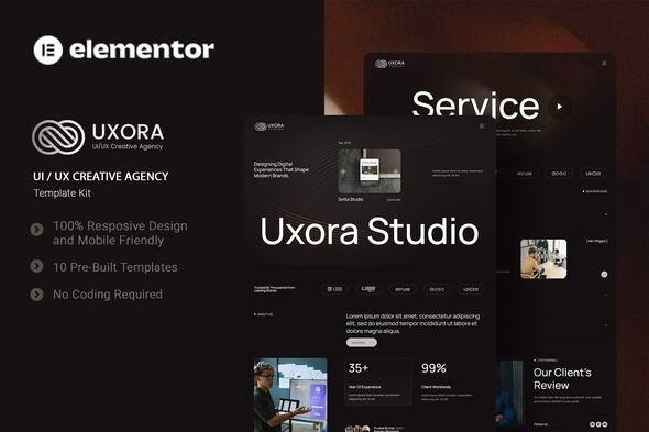 Télécharger Uxora – UI UX Creative Agency Elementor Template Kit