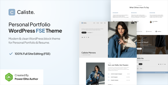 Download Caliste – Personal Portfolio CV