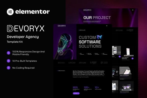 Download Devoryx – Developer Agency Elementor Template Kit
