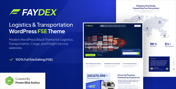 Download Faydex – Logistics and Transportation Gutenverse FSE WordPress Block Theme