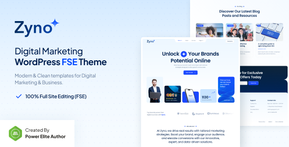 Télécharger Zyno – Digital Marketing Agency Gutenverse FSE WordPress Block Theme