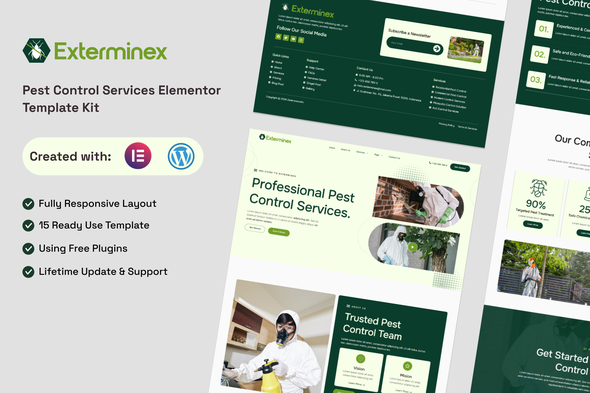 Download Exterminex – Pest Control Services Elementor Template Kit