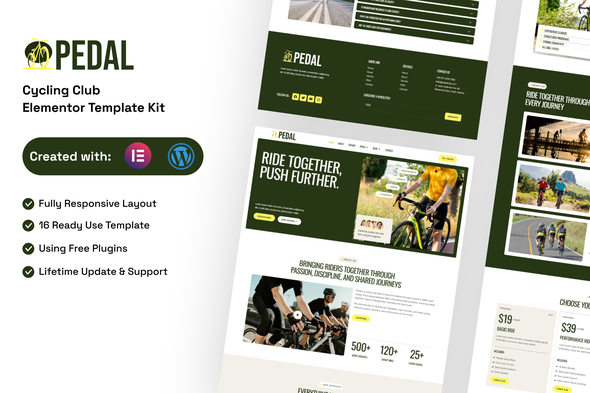 Télécharger Pedal – Cycling Club Elementor Template Kit