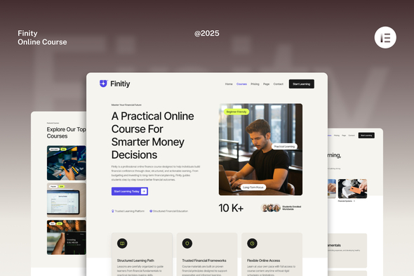 Download Finity – Financial Online Course Website Elementor Template Kits