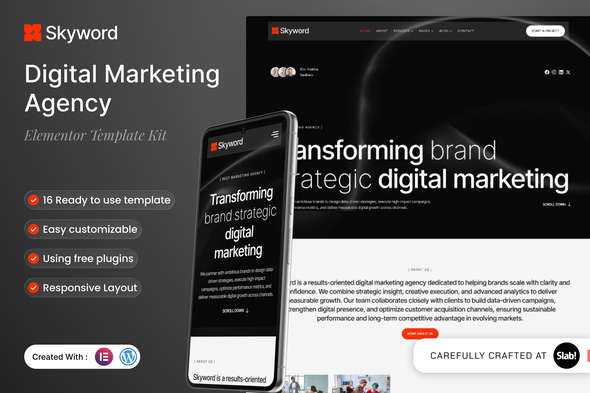 Download Skyword – Digital Marketing Agency Elementor Template Kit