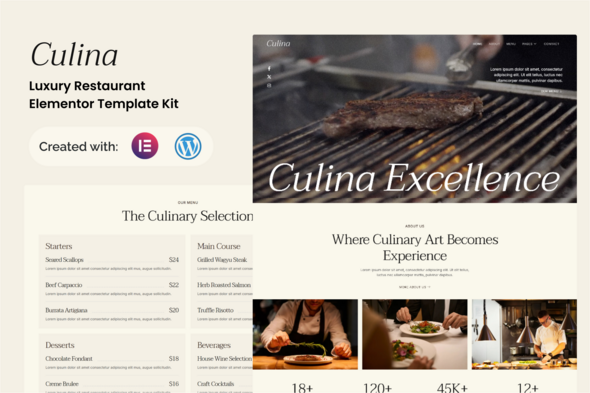 Download Culina – Luxury Restaurant Elementor Template Kit
