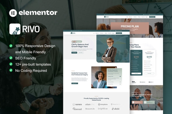 Download Rivo – Life Coach and Consulting Elementor Template Kit