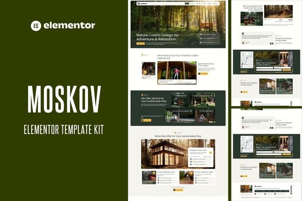 Download Moskov – Eco-Friendly Cabin Rental Adventure Elementor Template Kit