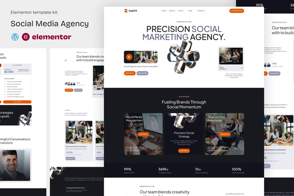 Télécharger Sopint – Social Madia Agency Elementor Template Kit